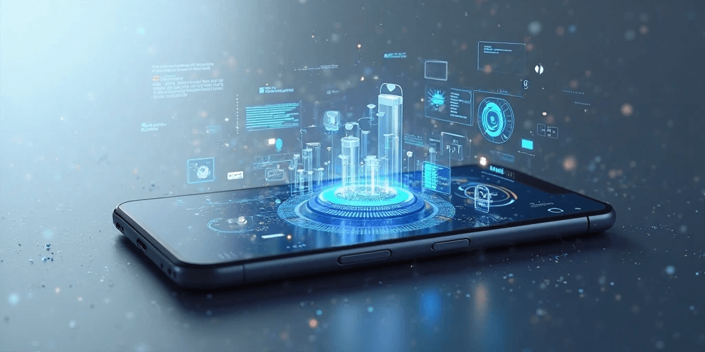 Aplicativos de inteligência artificial no celular gerando renda extra.