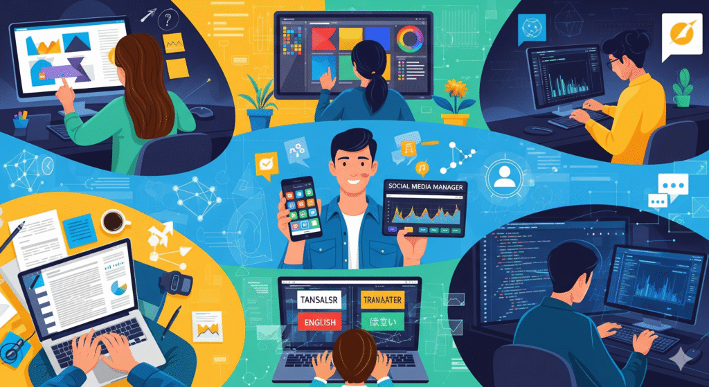 Principais ideias de trabalhos online para freelancers em 2025.