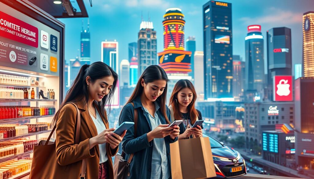 A vibrant e-commerce landscape in 2025, with a bustling online marketplace filled with diverse products. The foreground showcases a sleek, futuristic webstore interface, showcasing a range of high-quality goods available for dropshipping. In the middle ground, a group of young, tech-savvy entrepreneurs operate their mobile devices, seamlessly managing their virtual storefronts. The background depicts a vibrant cityscape, with towering skyscrapers and a pulsing energy, reflecting the dynamic growth of the e-commerce industry. Warm, diffused lighting creates a sense of optimism and opportunity, while a cinematic, wide-angle lens captures the scale and scope of this evolving digital landscape. A vibrant e-commerce landscape in 2025, with a bustling online marketplace filled with diverse products. The foreground showcases a sleek, futuristic webstore interface, showcasing a range of high-quality goods available for dropshipping. In the middle ground, a group of young, tech-savvy entrepreneurs operate their mobile devices, seamlessly managing their virtual storefronts. The background depicts a vibrant cityscape, with towering skyscrapers and a pulsing energy, reflecting the dynamic growth of the e-commerce industry. Warm, diffused lighting creates a sense of optimism and opportunity, while a cinematic, wide-angle lens captures the scale and scope of this evolving digital landscape.