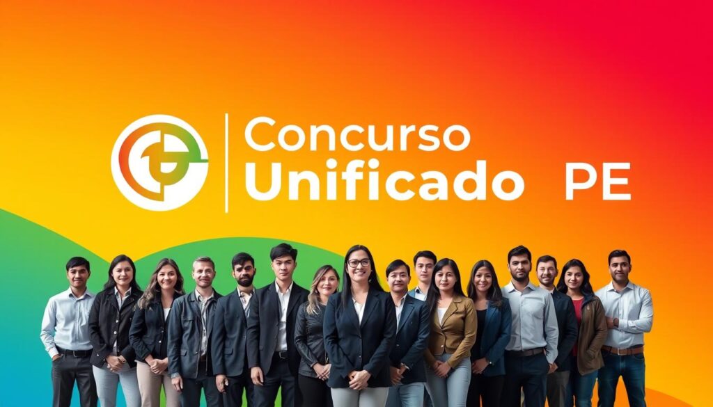 Um anúncio vibrante e moderno para o lançamento do "Concurso Unificado PE". Contra um fundo gradiente dinâmico, o logotipo e o título se destacam, transmitindo uma sensação de profissionalismo e autoridade. Em primeiro plano, um grupo de candidatos esperançosos se posiciona de forma formal e organizada, com rostos que expressam uma mistura de determinação e expectativa. A iluminação é nítida e limpa, com uma leve ênfase direcional para acentuar os elementos-chave. A composição geral é equilibrada e visualmente envolvente, capturando a essência deste importante evento educacional. Um anúncio vibrante e moderno para o lançamento do "Concurso Unificado PE". Contra um fundo gradiente dinâmico, o logotipo e o título se destacam, transmitindo uma sensação de profissionalismo e autoridade. Em primeiro plano, um grupo de candidatos esperançosos se posiciona de forma formal e organizada, com rostos que expressam uma mistura de determinação e expectativa. A iluminação é nítida e limpa, com uma leve ênfase direcional para acentuar os elementos-chave. A composição geral é equilibrada e visualmente envolvente, capturando a essência deste importante evento educacional.