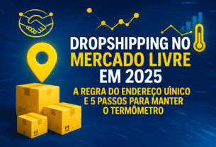 Dropshipping no Mercado Livre em 2025: A Regra do Endereço Único e 5 Passos para Manter o Termômetro